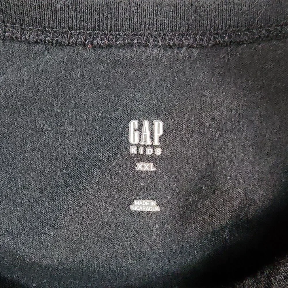 Gap Kids Boys Black Skeleton Skateboard Graphic Short Sleeve Cotton Tee 2XL